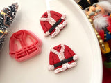 3D Printed PLA Santa Suit Clay Cutter, Christmas Polymer Clay Earring Charm Maker