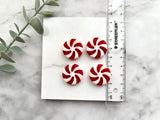 10pcs, Plastic Christmas Peppermint Beads
