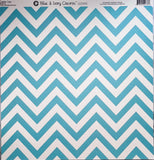Canvas Corp Blue & Ivory Chevron