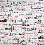 Canvas Corp French baby Girl Words on Ivory Paper