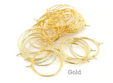 10 Pairs (20pcs) , 20mm/25mm/30mm/35mm, Copper Earring Hoop - Choose your Colour