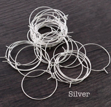 10 Pairs (20pcs) , 20mm/25mm/30mm/35mm, Copper Earring Hoop - Choose your Colour