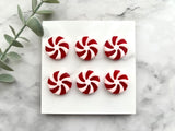 10pcs, Plastic Christmas Peppermint Beads