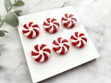 10pcs, Plastic Christmas Peppermint Beads