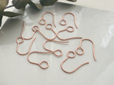 Hypoallergenic French Earring Hooks, Ear Wire | Large Hole Earring Hooks | 316 Stainless Steel Hooks - Rose Gold Colour, 10pcs