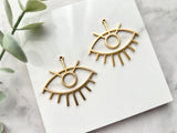 2 pcs, 42x38mm Zinc alloy Evil Eye Pendant in Gold