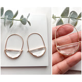 Half Moon Faceted Glass Hoop Earrings, Crescent Moon Earrings, Half Moon Hoops in Clear (Copy)