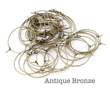 10 Pairs (20pcs) , 20mm/25mm/30mm/35mm, Copper Earring Hoop - Choose your Colour