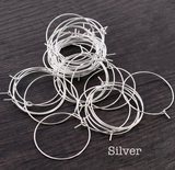 10 Pairs (20pcs) , 20mm/25mm/30mm/35mm, Copper Earring Hoop - Choose your Colour