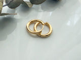 2pcs, 201 Stainless Steel Huggie Hoop Earring Findings, with Horizontal Loop and 316 Surgical Stainless Steel Pin, Gold