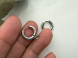 201 Stainless Steel Huggie Hoop Earring Findings, Surgical Pin, Platinum