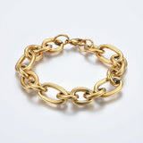 Ion Plating 304 Stainless Steel Cross Chain Bracelets Findings with Lobster Claw Clasps, Golden