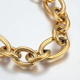 Ion Plating 304 Stainless Steel Cross Chain Bracelets Findings with Lobster Claw Clasps, Golden