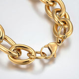 Ion Plating 304 Stainless Steel Cross Chain Bracelets Findings with Lobster Claw Clasps, Golden