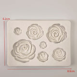 Rose Shape Fondant Molds Cake Mould Silicone Square Baking Tools Chocolate Rose in AntiqueWhite
