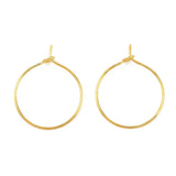 20pcs,  20mm,  Gold Plated Brass Earring Hoops