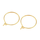 20pcs,  20mm,  Gold Plated Brass Earring Hoops