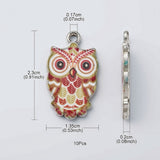 2pcs, Owl Charm Enamel Style Charms