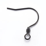 10pcs(5pairs), 18x18mm,  Vacuum Plating Stainless Steel Earring Hooks in Gunmetal