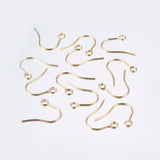 10pcs, 304 Stainless Steel Earring Hooks, Ear Wire, with Horizontal Loop, Real 18k Gold Plated