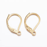 4pcs (2pairs), 304 Stainless Steel,  15.5x10x1.5mm, Lever Back Hoop Earrings in Golden