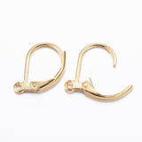 4pcs (2pairs), 304 Stainless Steel,  15.5x10x1.5mm, Lever Back Hoop Earrings in Golden