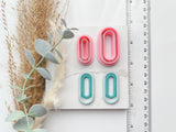 Oblong Outline Slim Cutter Set (2pc set) | Oblong Shape Set Polymer Clay Cutters