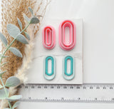 Oblong Outline Slim Cutter Set (2pc set) | Oblong Shape Set Polymer Clay Cutters