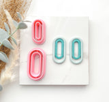 Oblong Outline Slim Cutter Set (2pc set) | Oblong Shape Set Polymer Clay Cutters