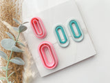 Oblong Outline Slim Cutter Set (2pc set) | Oblong Shape Set Polymer Clay Cutters