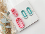 Oblong Outline Slim Cutter Set (2pc set) | Oblong Shape Set Polymer Clay Cutters