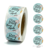 1 Roll (500pcs/Roll), 25mm, Pretty Things Inside Stickers Labels in Mint