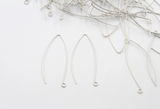 2 Pairs (4pcs),  50x0.70mm, Raw Brass Earring Wire in Silver Tone