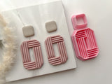 HIGH DIFFICULTY: Rectangle Ribbed Shaped Hallow Polymer Clay Cutter • Fondant Cutter • Cookie Cutter
