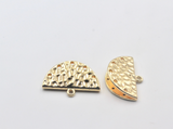 2 pcs, 25x12mm, Alloy Ribbon / Semi Circle Link (not crimp)