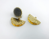 2 pcs, 25x12mm, Alloy Ribbon / Semi Circle Link (not crimp)