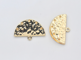 2 pcs, 25x12mm, Alloy Ribbon / Semi Circle Link (not crimp)