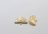2 pcs, 25x12mm, Alloy Ribbon / Semi Circle Link (not crimp)
