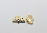 2 pcs, 25x12mm, Alloy Ribbon / Semi Circle Link (not crimp)