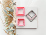 Square Outline Slim Cutter Set (2pc set) | Square Shape Set Polymer Clay Cutters