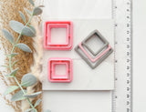 Square Outline Slim Cutter Set (2pc set) | Square Shape Set Polymer Clay Cutters