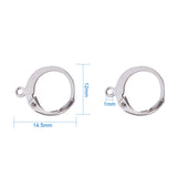 10pcs (5pairs), Tarnish Resistant 304 Stainless Steel Leverback Earring Findings, with Loop in Stainless Steel Colour