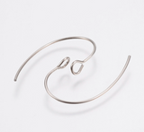10pcs (5pairs), 25x14x4mm, 304 Stainless Steel Earring Hooks, Ear Wire, Ear Wire, Stainless Steel Color