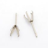 4pcs (2pairs), Tarnish Resistant 304 Stainless Steel Stud Earring Findings with Earnuts in Stainless Steel Color