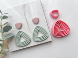 HIGH DIFFICULTY: Triangle Ribbed Shaped Hallow Polymer Clay Cutter • Fondant Cutter • Cookie Cutter