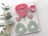HIGH DIFFICULTY: Triangle Ribbed Shaped Hallow Polymer Clay Cutter • Fondant Cutter • Cookie Cutter