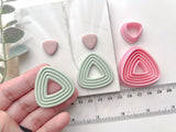 HIGH DIFFICULTY: Triangle Ribbed Shaped Hallow Polymer Clay Cutter • Fondant Cutter • Cookie Cutter