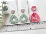 HIGH DIFFICULTY: Triangle Ribbed Shaped Hallow Polymer Clay Cutter • Fondant Cutter • Cookie Cutter
