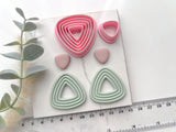 HIGH DIFFICULTY: Triangle Ribbed Shaped Hallow Polymer Clay Cutter • Fondant Cutter • Cookie Cutter