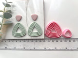 HIGH DIFFICULTY: Triangle Ribbed Shaped Hallow Polymer Clay Cutter • Fondant Cutter • Cookie Cutter